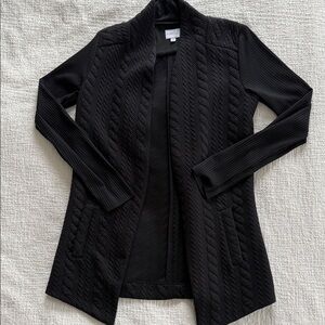 Neely Size Small Black Cable Knit Open Front Sweater
